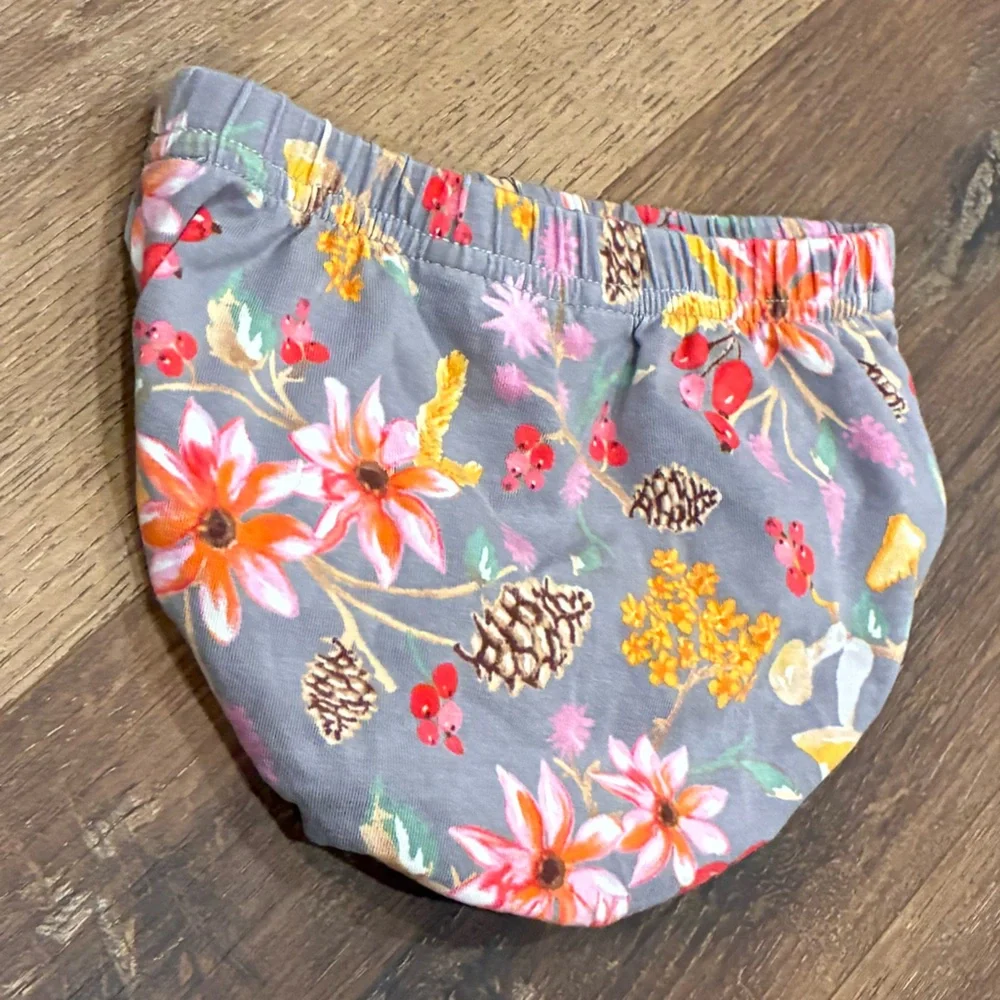 Matilda Jane Gray/Blue Fall Pinecone Mushroom Diaper Cover Bloomers 12-18m